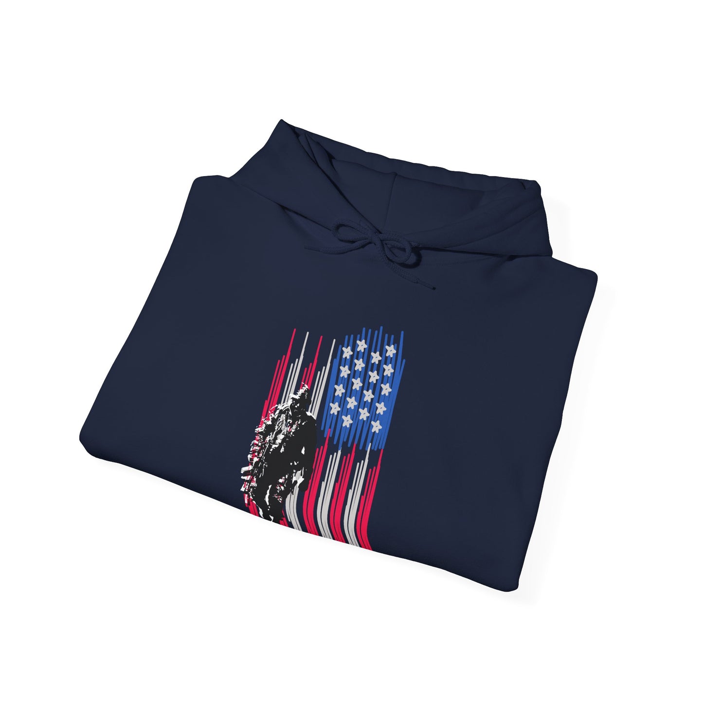Veteran in Gear American Flag Hoodie — Patriotic Military Tribute