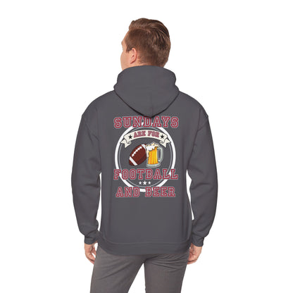Sundays Football & Beer Hoodie - Red and Silver