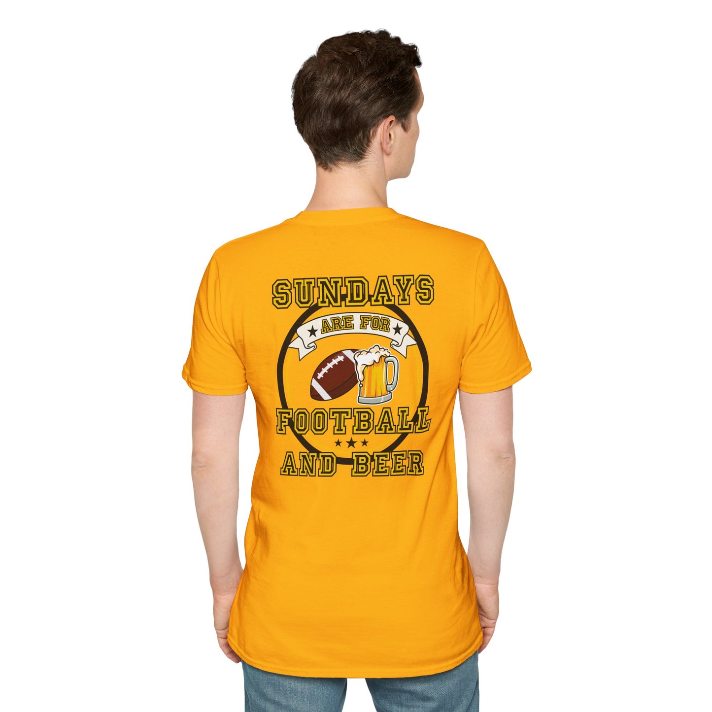 Sundays Football & Beer Tee - Yellow and Black