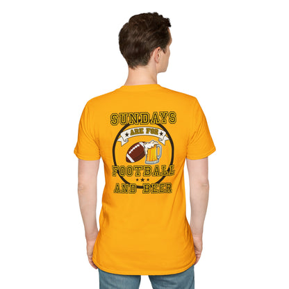 Sundays Football & Beer Tee - Yellow and Black