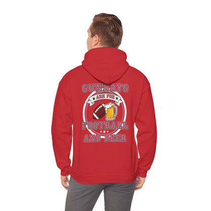 Sundays Football & Beer Hoodie - Red and Silver