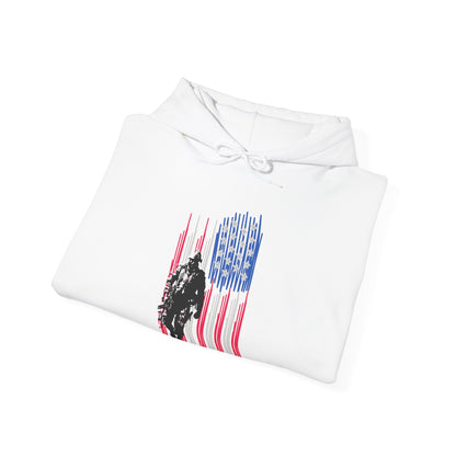 Veteran in Gear American Flag Hoodie — Patriotic Military Tribute