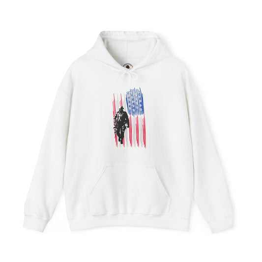 Veteran in Gear American Flag Hoodie — Patriotic Military Tribute