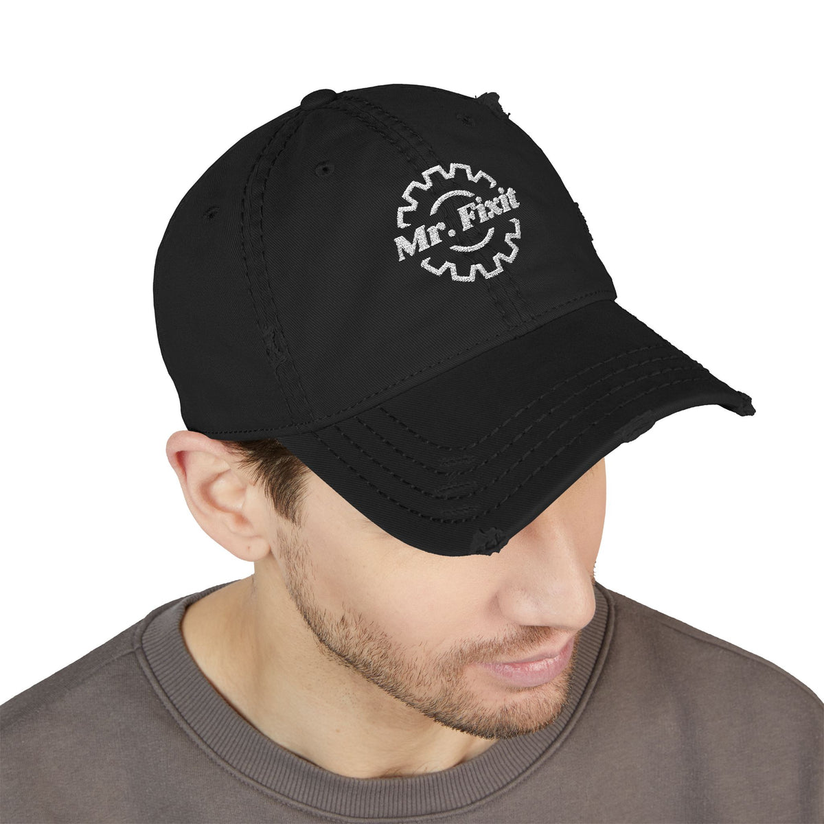 Mr Fix-It Embroidered Distressed Dad Hat