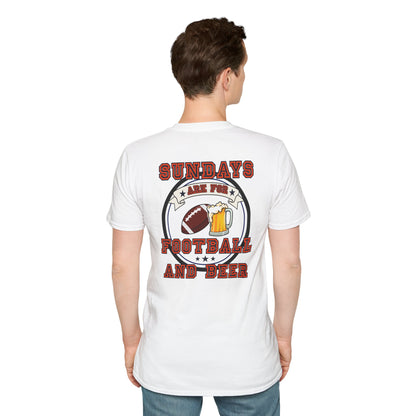 Sundays Football & Beer Tee - Navy Blue and Orange