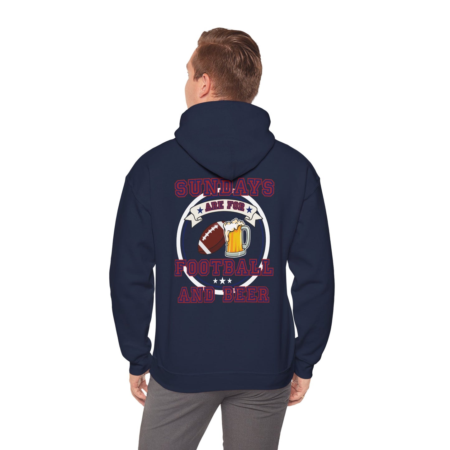 Sundays Football & Beer Hoodie - Blue and Red