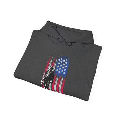 Veteran in Gear American Flag Hoodie — Patriotic Military Tribute