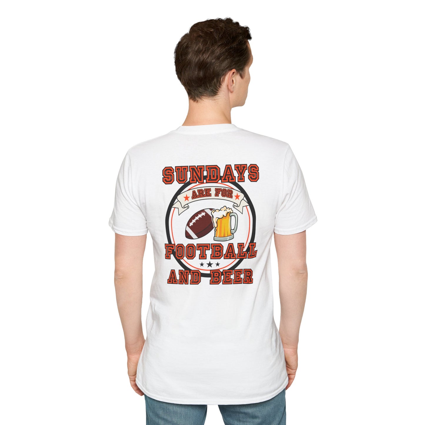 Sundays Football & Beer Tee - Orange and Black