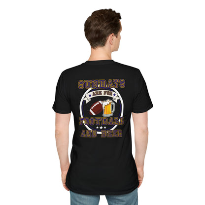 Sundays Football & Beer Tee - Purple and Gold