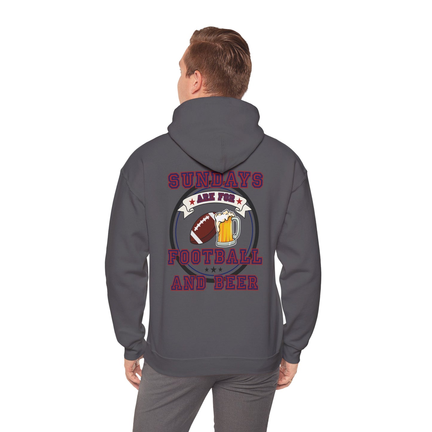 Sundays Football & Beer Hoodie - Blue and Red