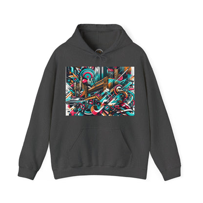 Urban Vibes Hoodie — Cool Artistic City Graphic in Vivid Colors
