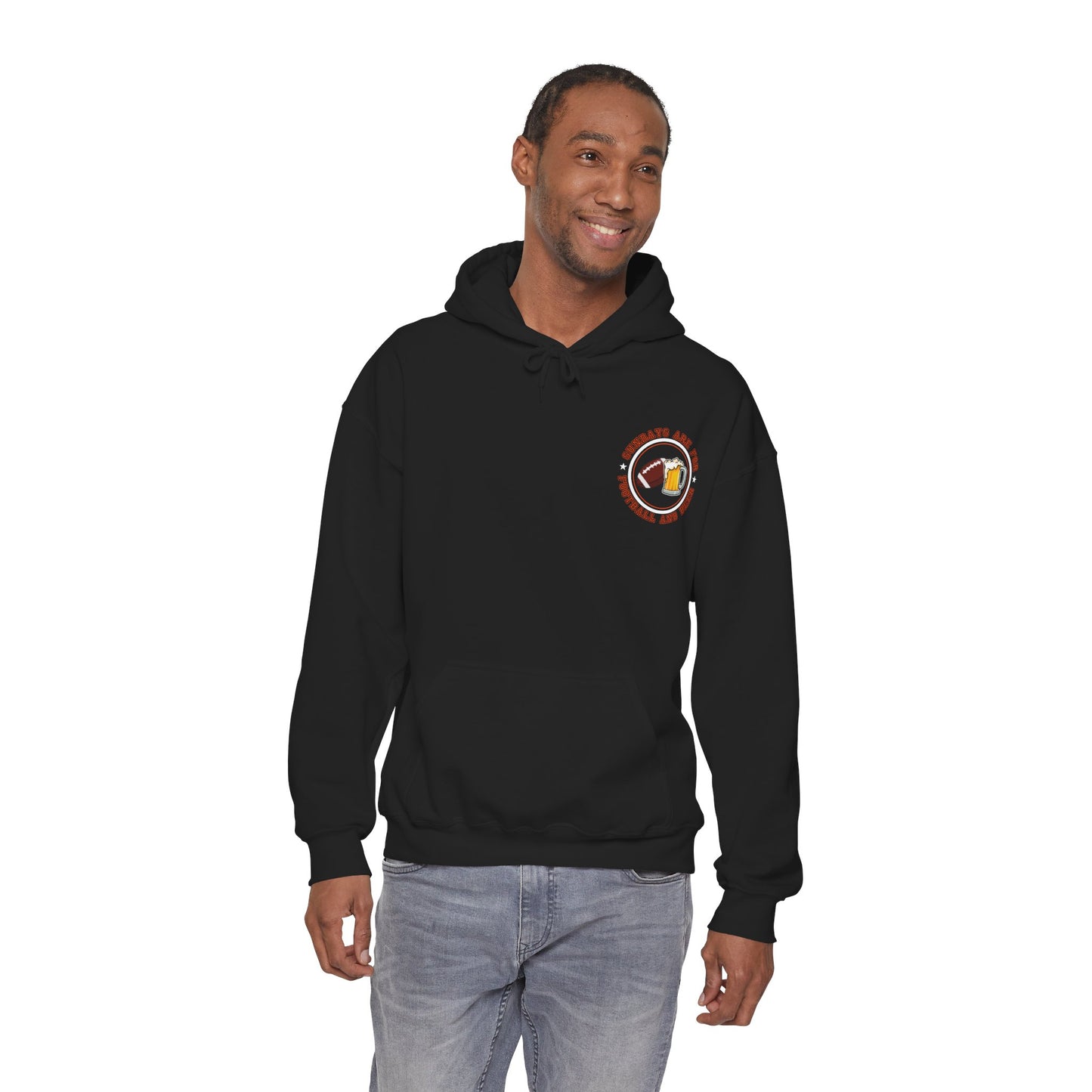 Sundays Football & Beer Hoodie- Orange and Black