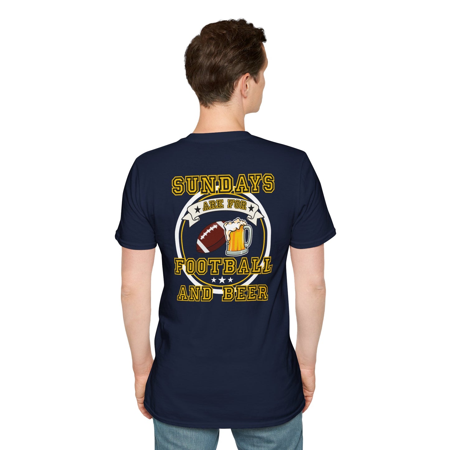 Sundays Football & Beer Tee - Yellow and Black