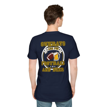 Sundays Football & Beer Tee - Yellow and Black