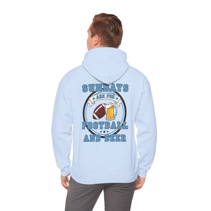 Sundays Football and Beer Hoodie - Light Blue and Gray